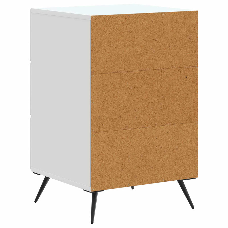 Nachtkastje met lade Wit 43 x 41 x 66,5 cm Bewerkt hout