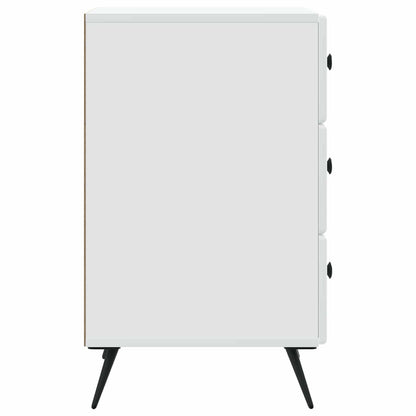 Nachtkastje met lade Wit 43 x 41 x 66,5 cm Bewerkt hout