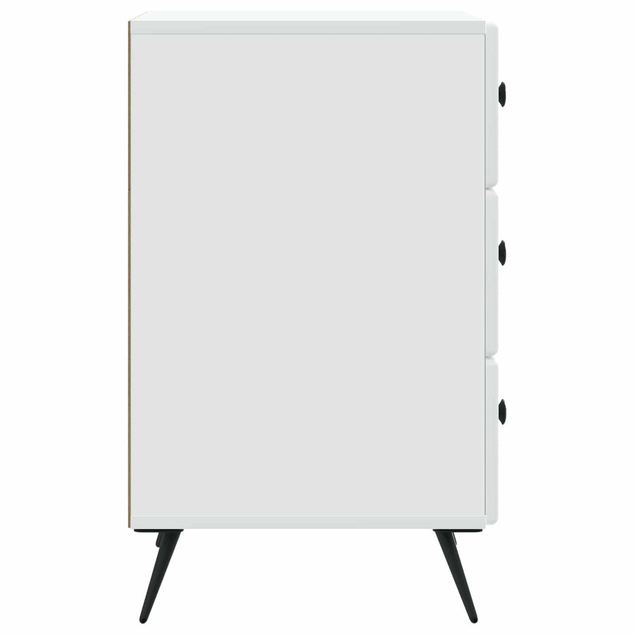 Nachtkastje met lade Wit 43 x 41 x 66,5 cm Bewerkt hout