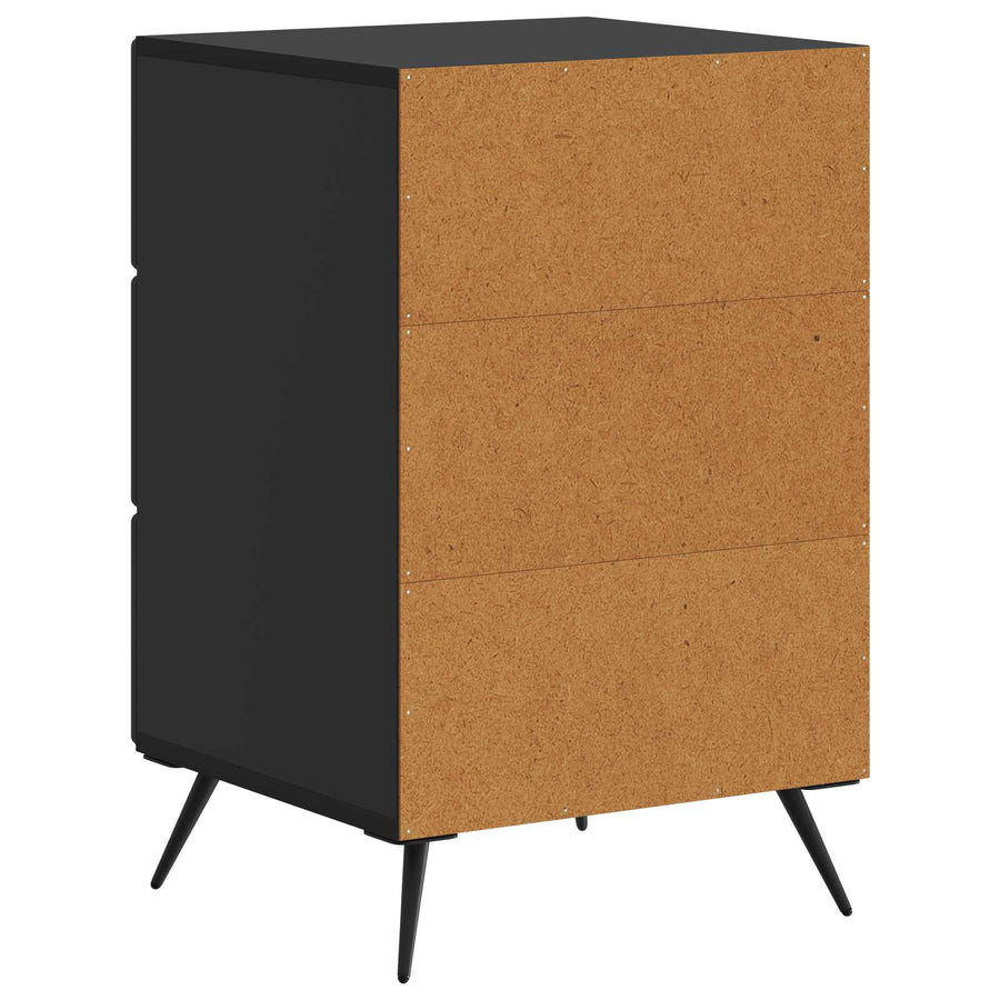 Nachtkastje met lade Zwart 43 x 41 x 66,5 cm Bewerkt hout