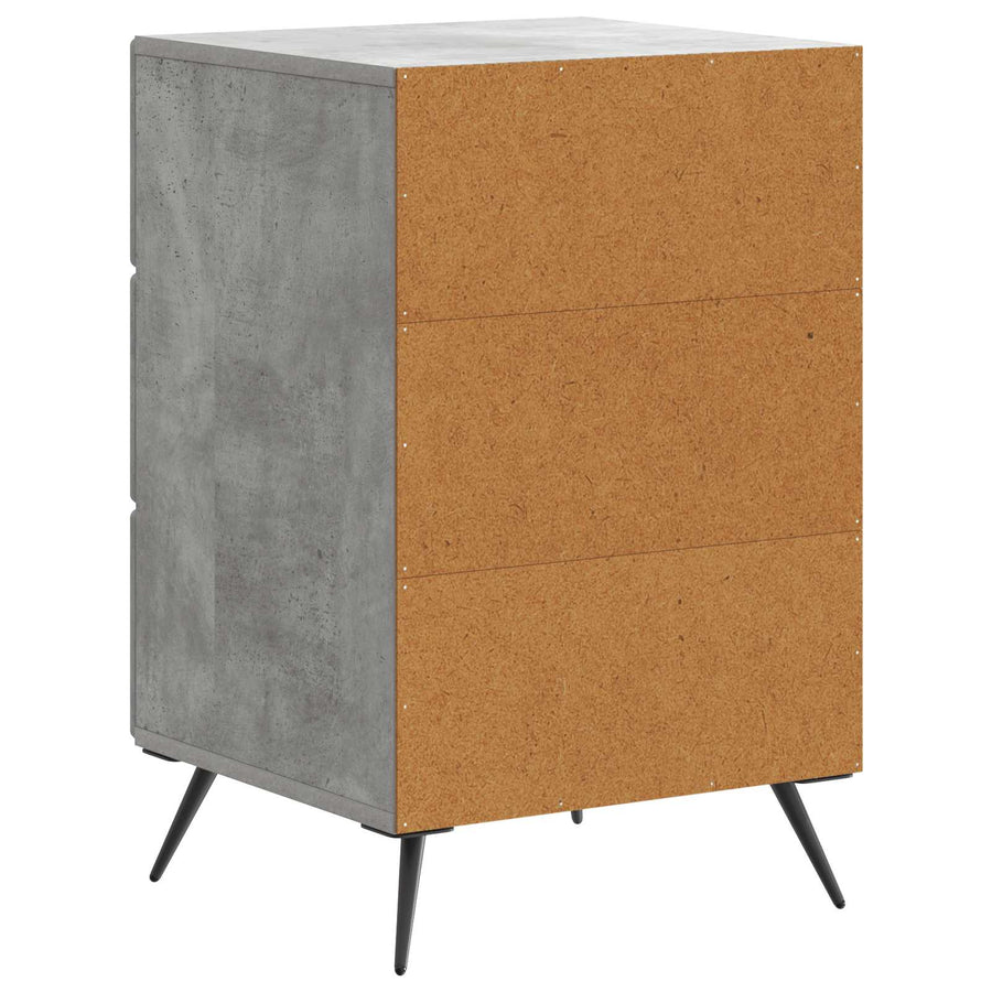 Nachtkastje met lade Betongrijs 43 x 41 x 66,5 cm Bewerkt hout