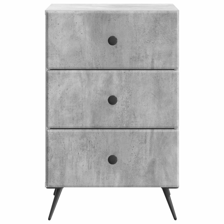 Nachtkastje met lade Betongrijs 43 x 41 x 66,5 cm Bewerkt hout