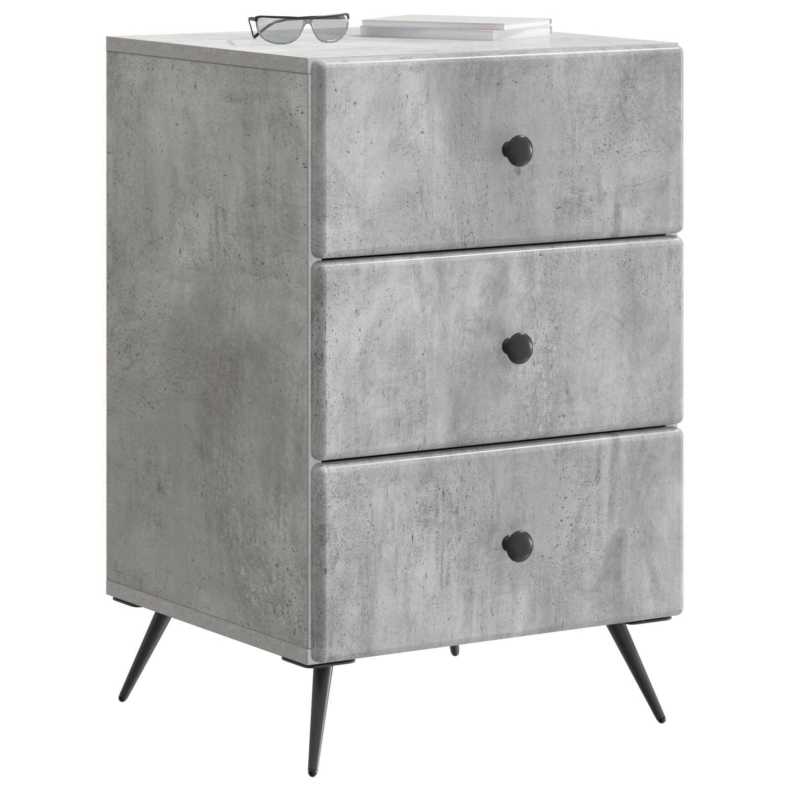 Nachtkastje met lade Betongrijs 43 x 41 x 66,5 cm Bewerkt hout