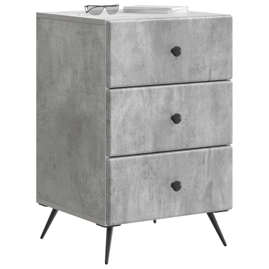 Nachtkastje met lade Betongrijs 43 x 41 x 66,5 cm Bewerkt hout