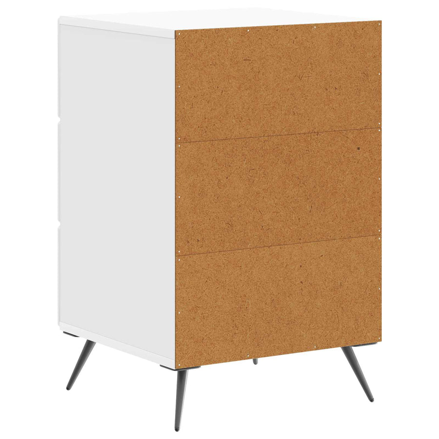 Nachtkastje Hoogglans Wit 43 x 41 x 66,5 cm Bewerkt hout