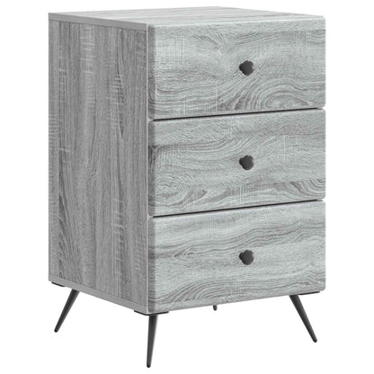 Nachtkastje Grijs sonoma 43 x 41 x 66,5 cm Bewerkt hout