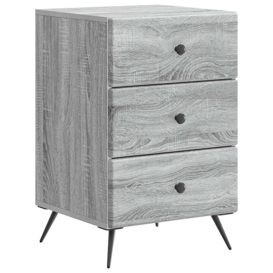 Nachtkastje Grijs sonoma 43 x 41 x 66,5 cm Bewerkt hout
