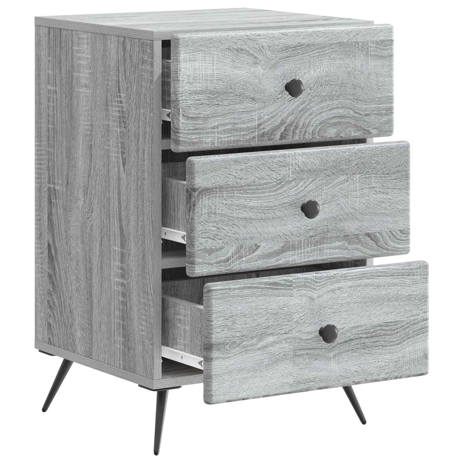 Nachtkastje Grijs sonoma 43 x 41 x 66,5 cm Bewerkt hout