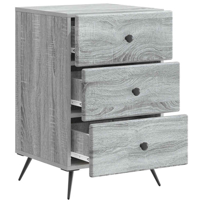 Nachtkastje Grijs sonoma 43 x 41 x 66,5 cm Bewerkt hout