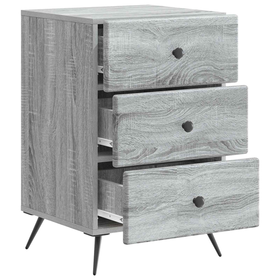 Nachtkastje Grijs sonoma 43 x 41 x 66,5 cm Bewerkt hout