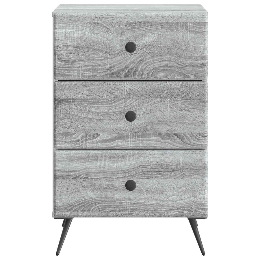 Nachtkastje Grijs sonoma 43 x 41 x 66,5 cm Bewerkt hout