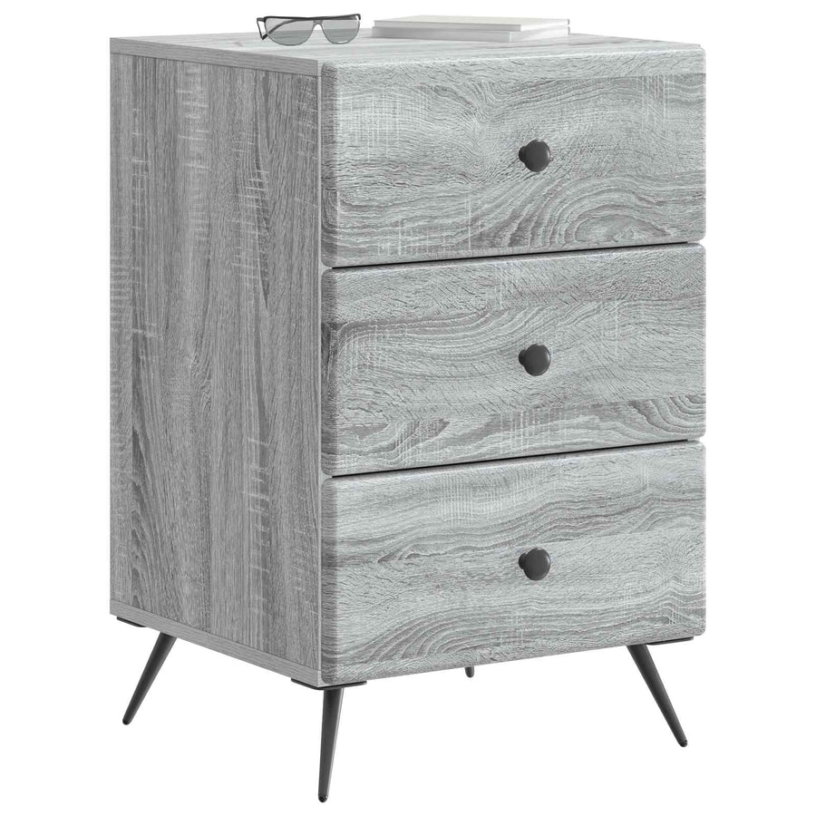 Nachtkastje Grijs sonoma 43 x 41 x 66,5 cm Bewerkt hout