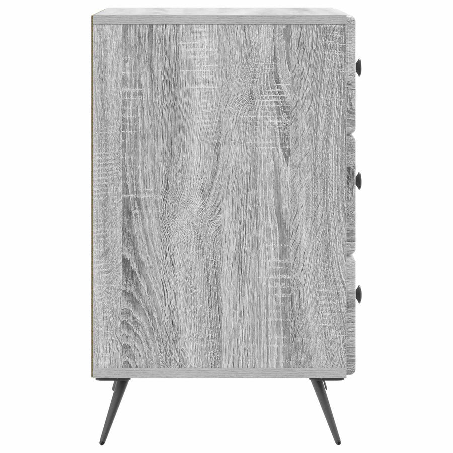 Nachtkastje Grijs sonoma 43 x 41 x 66,5 cm Bewerkt hout