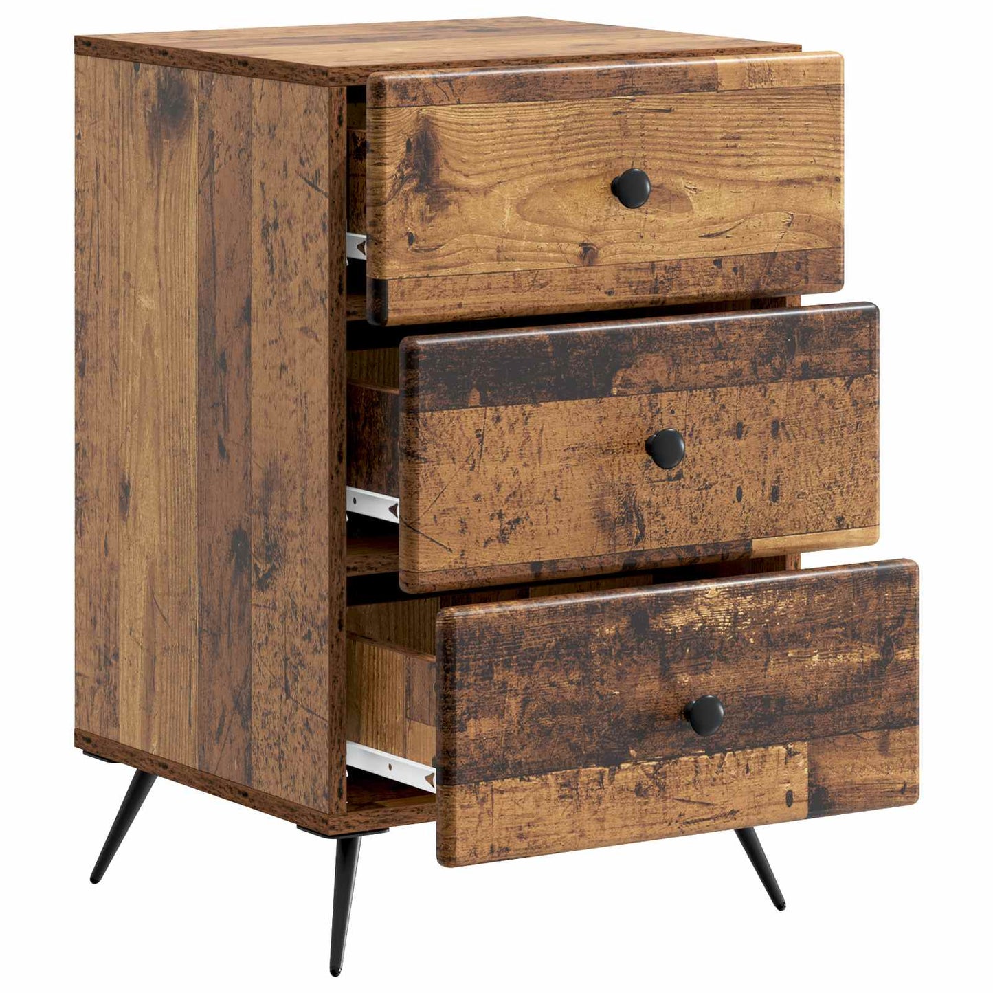 Nachtkastje met lade Oud hout 43 x 41 x 66,5 cm Bewerkt hout