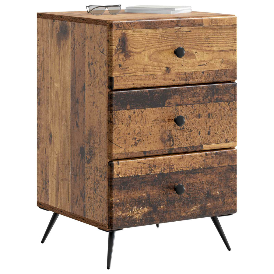 Nachtkastje met lade Oud hout 43 x 41 x 66,5 cm Bewerkt hout