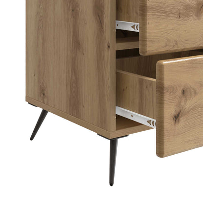 Nachtkastje Artisanaal eiken 43 x 41 x 66,5 cm Bewerkt hout