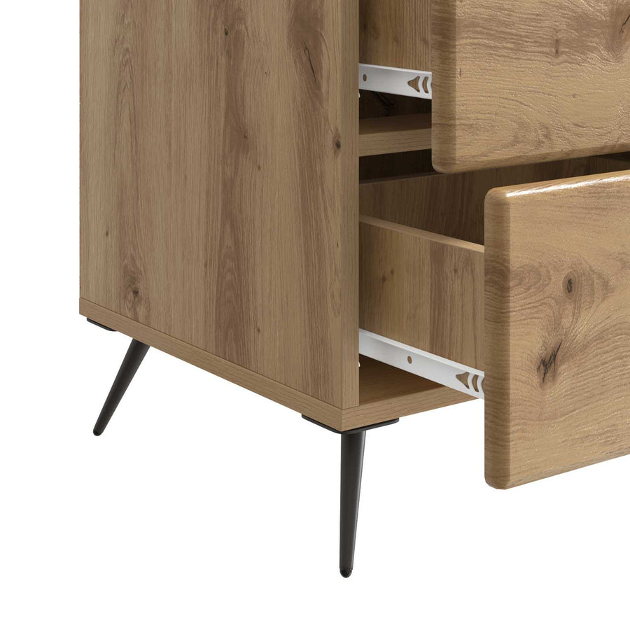 Nachtkastje Artisanaal eiken 43 x 41 x 66,5 cm Bewerkt hout