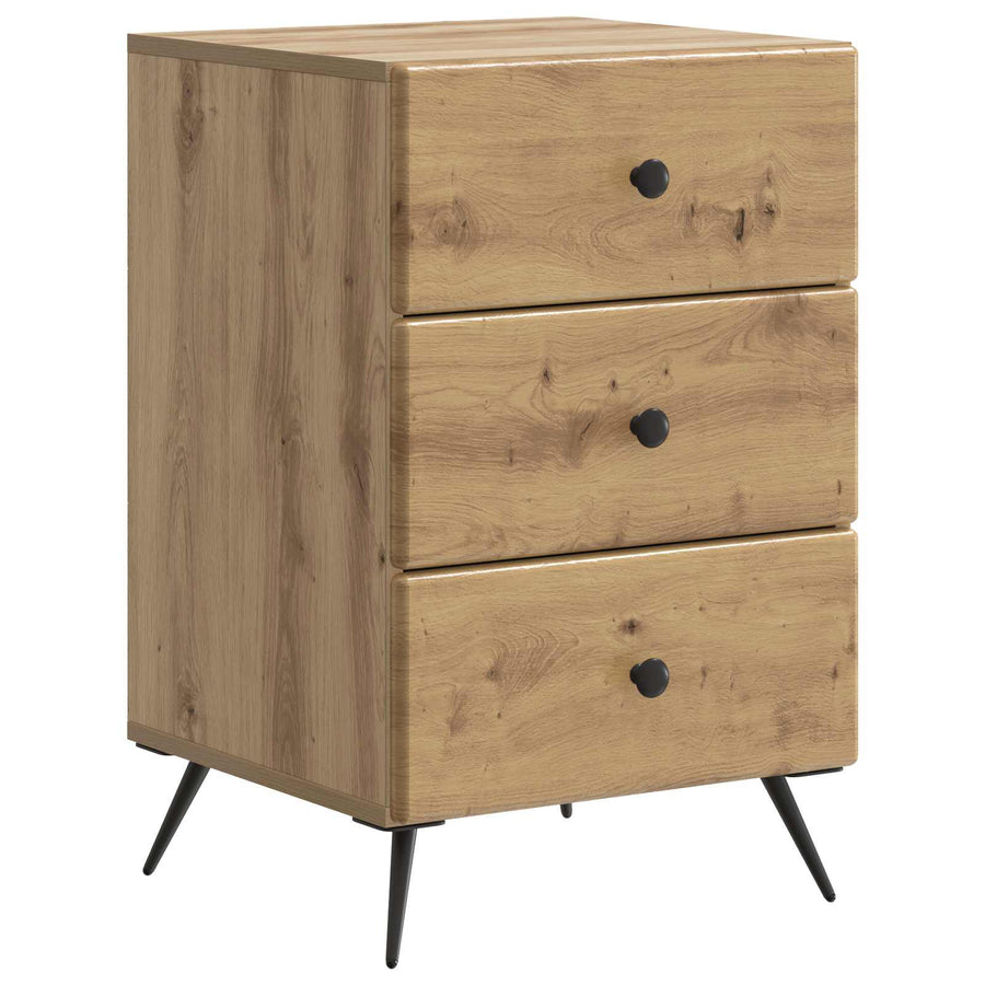 Nachtkastje Artisanaal eiken 43 x 41 x 66,5 cm Bewerkt hout