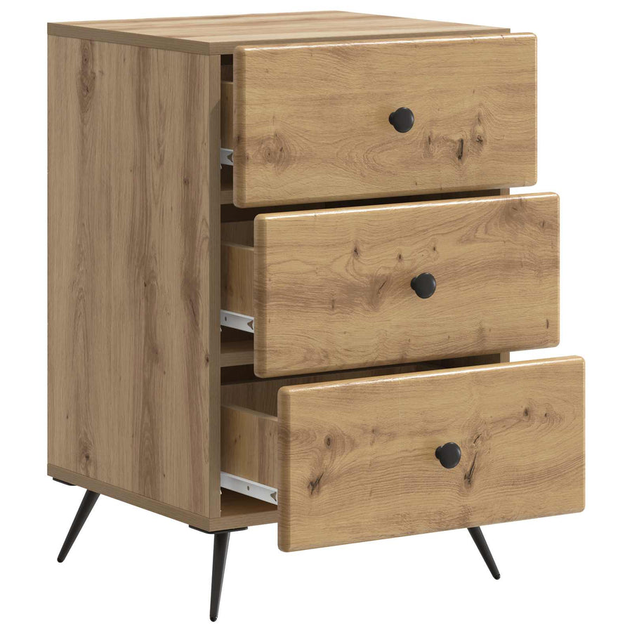 Nachtkastje Artisanaal eiken 43 x 41 x 66,5 cm Bewerkt hout