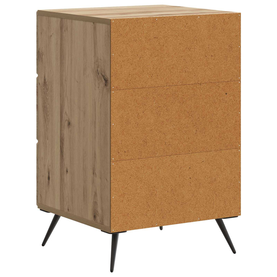 Nachtkastje Artisanaal eiken 43 x 41 x 66,5 cm Bewerkt hout