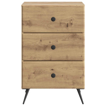 Nachtkastje Artisanaal eiken 43 x 41 x 66,5 cm Bewerkt hout