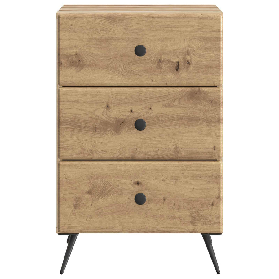 Nachtkastje Artisanaal eiken 43 x 41 x 66,5 cm Bewerkt hout