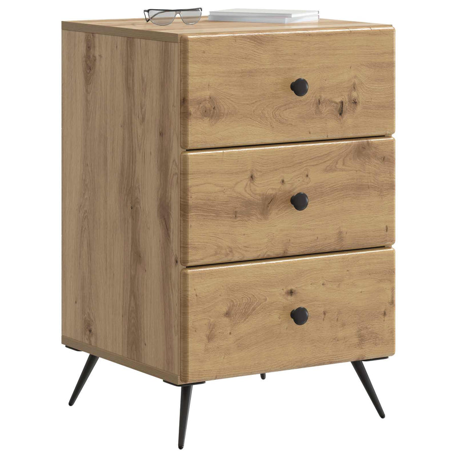 Nachtkastje Artisanaal eiken 43 x 41 x 66,5 cm Bewerkt hout