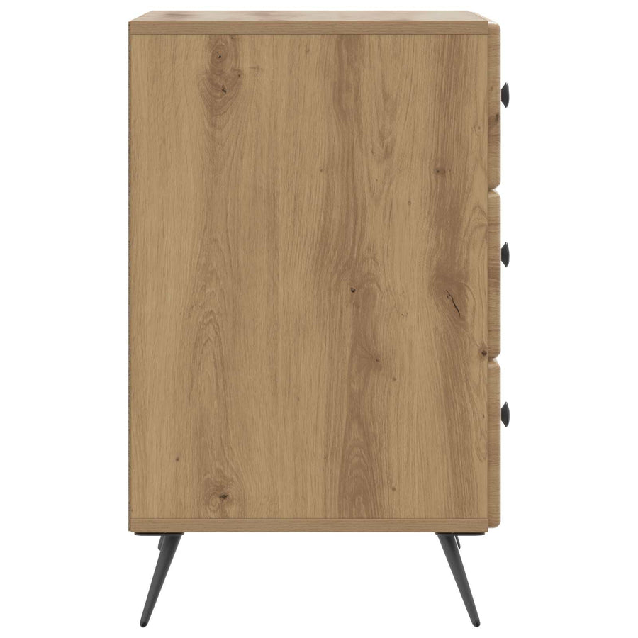 Nachtkastje Artisanaal eiken 43 x 41 x 66,5 cm Bewerkt hout