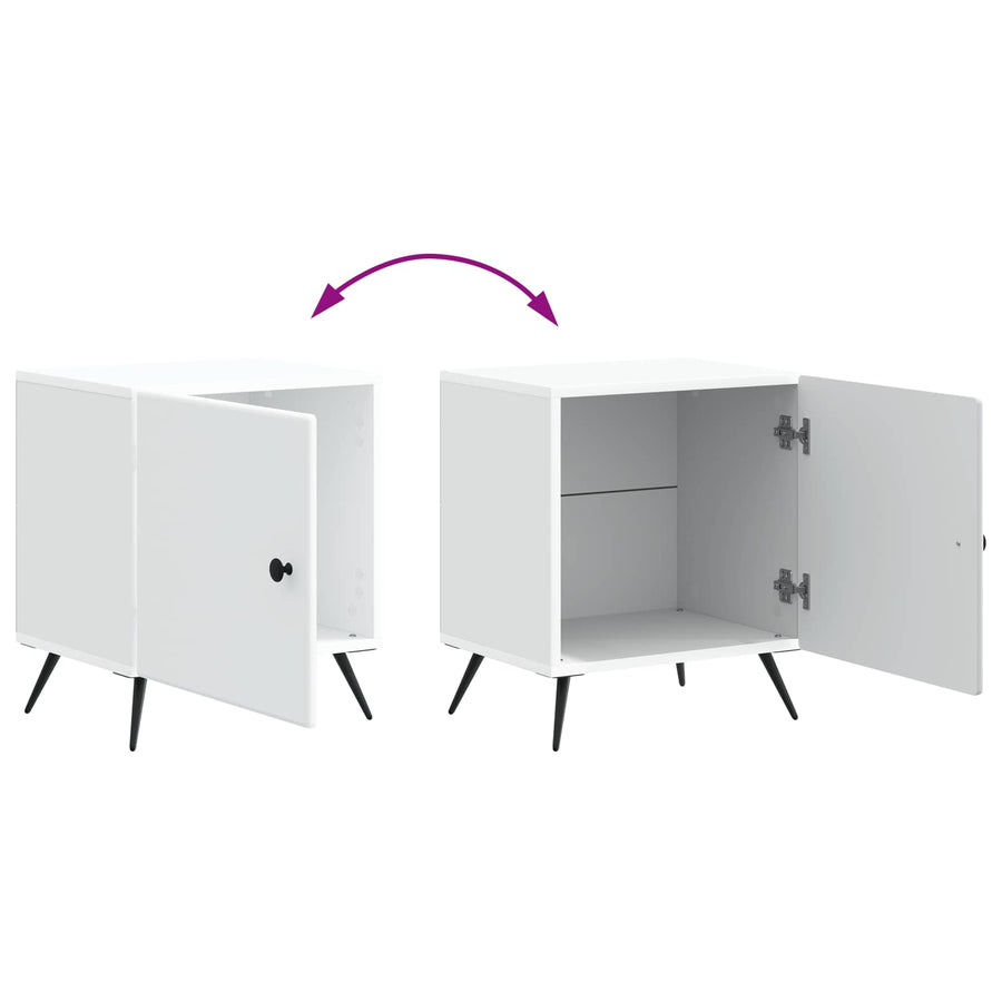 Nachtkastje 2 pcs Wit 43 x 34,5 x 50 cm Bewerkt hout