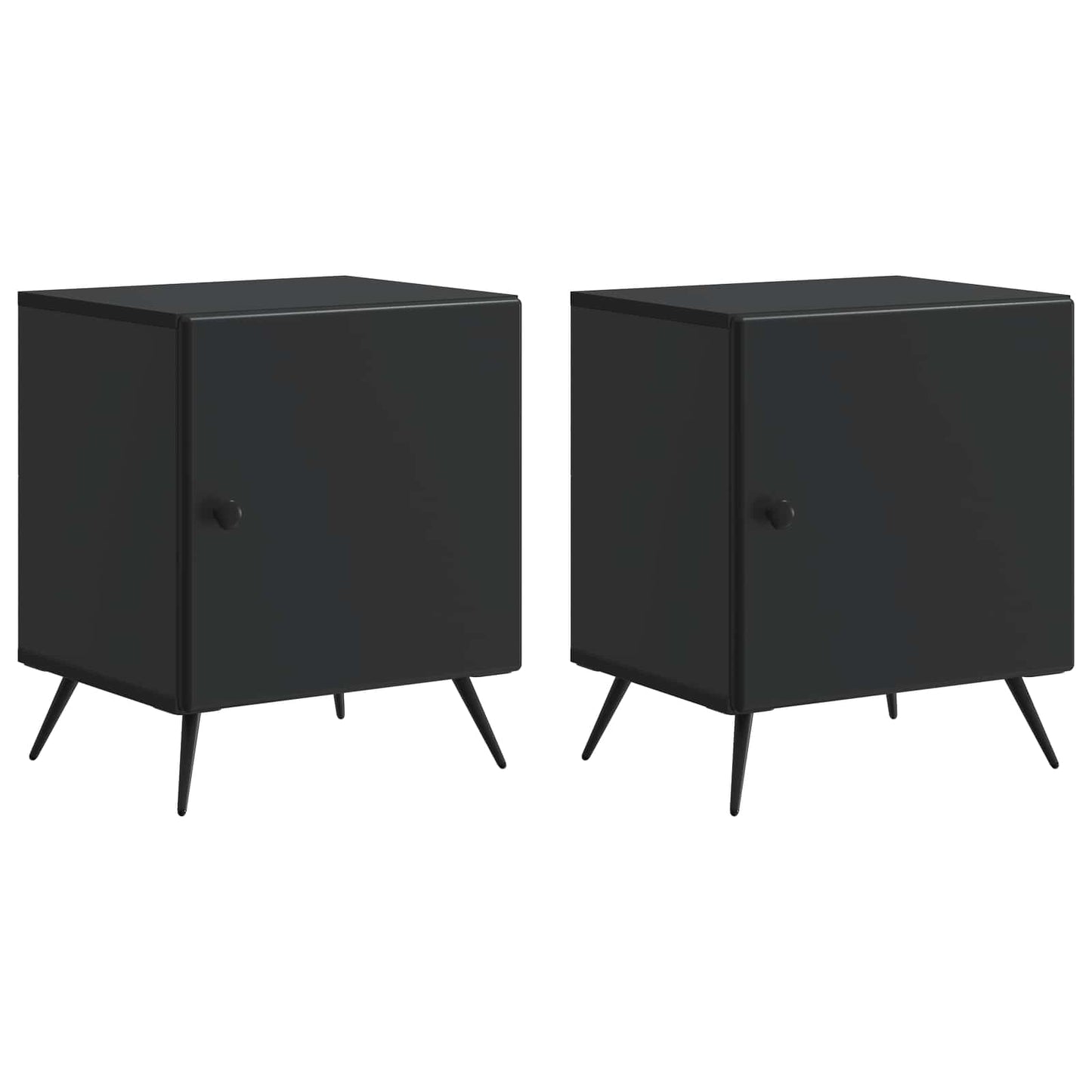 Nachtkastje 2 pcs Zwart 43 x 34,5 x 50 cm Bewerkt hout