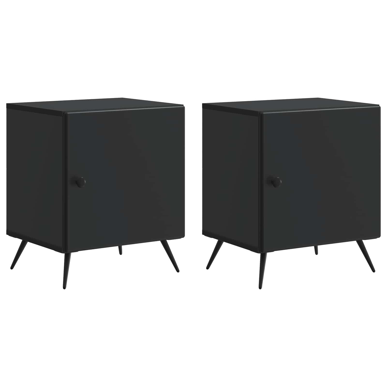 Nachtkastje 2 pcs Zwart 43 x 34,5 x 50 cm Bewerkt hout