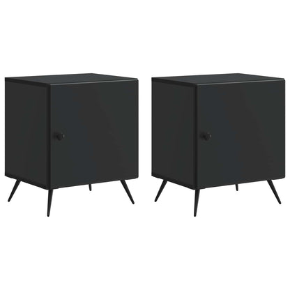 Nachtkastje 2 pcs Zwart 43 x 34,5 x 50 cm Bewerkt hout