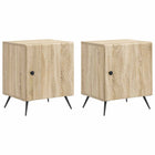 Nachtkastje 2 stuks 43x34.5x50 cm bewerkt hout Sonoma eiken