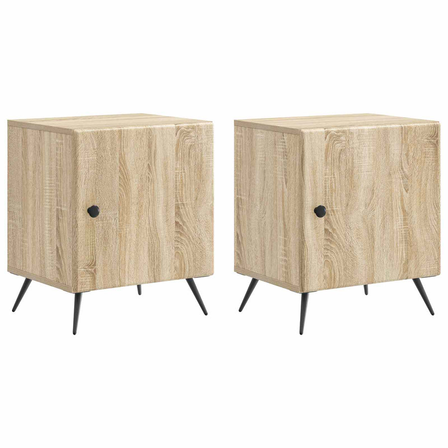 Nachtkastje 2 pcs Sonoma Eiken 43 x 34,5 x 50 cm Bewerkt hout