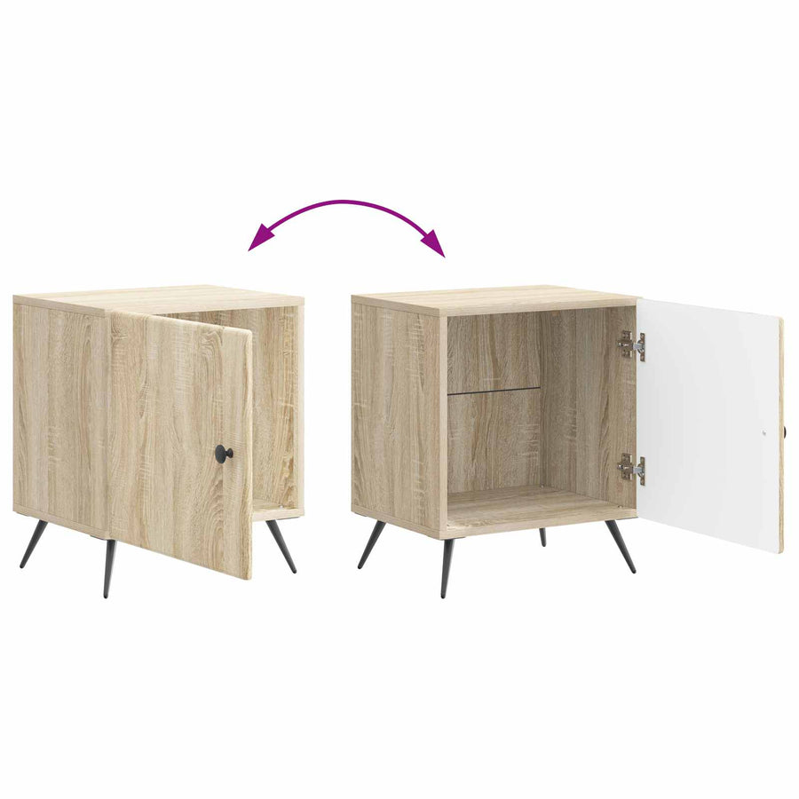 Nachtkastje 2 pcs Sonoma Eiken 43 x 34,5 x 50 cm Bewerkt hout
