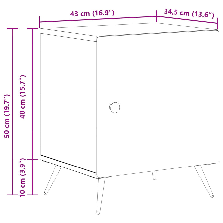 Nachtkastje 2 pcs Sonoma Eiken 43 x 34,5 x 50 cm Bewerkt hout