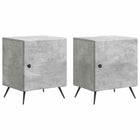 Nachtkastje 2 stuks betongrijs 43x34,5x50 cm bewerkt hout