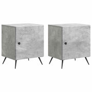 Nachtkastje 2 stuks betongrijs 43x34,5x50 cm bewerkt hout