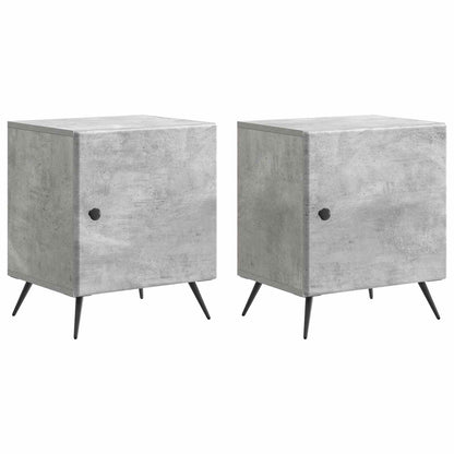 Nachtkastje 2 pcs Betongrijs 43 x 34,5 x 50 cm Bewerkt hout