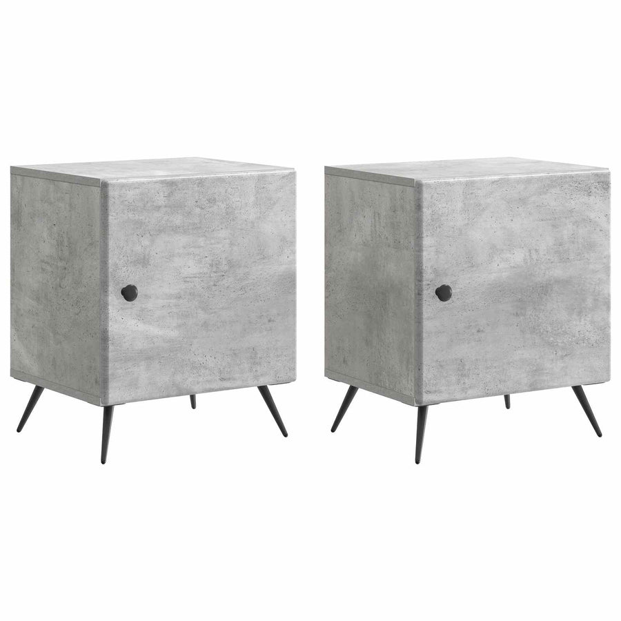 Nachtkastje 2 pcs Betongrijs 43 x 34,5 x 50 cm Bewerkt hout