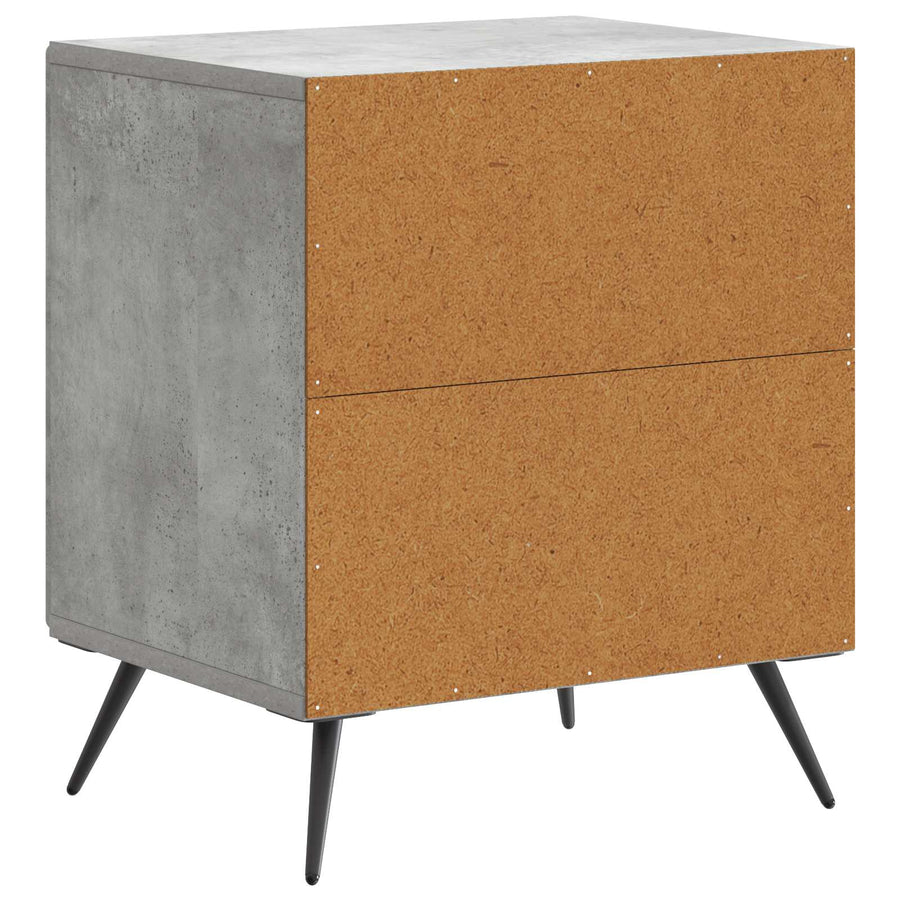 Nachtkastje 2 pcs Betongrijs 43 x 34,5 x 50 cm Bewerkt hout