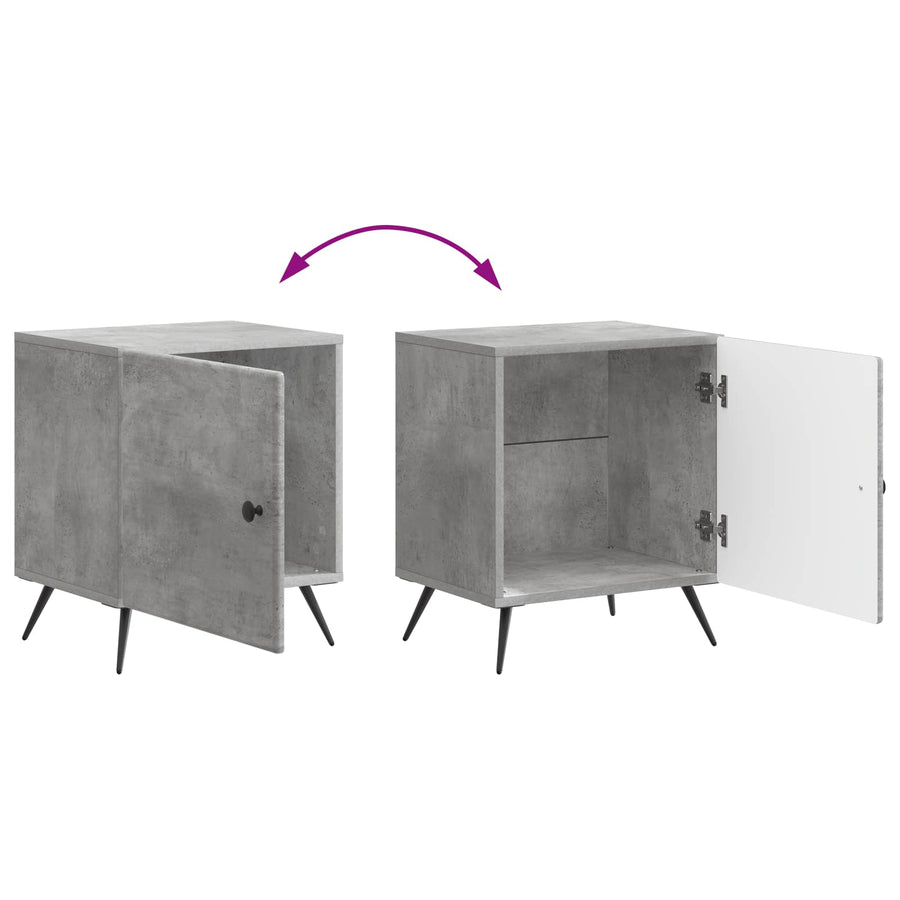 Nachtkastje 2 pcs Betongrijs 43 x 34,5 x 50 cm Bewerkt hout