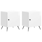 Nachtkastjes set 2 stuks hoogglans wit 43x34.5x50 cm