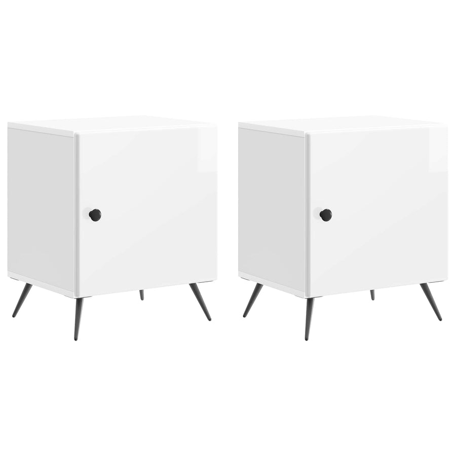 Nachtkastje 2 pcs Hoogglans Wit 43 x 34,5 x 50 cm Bewerkt hout