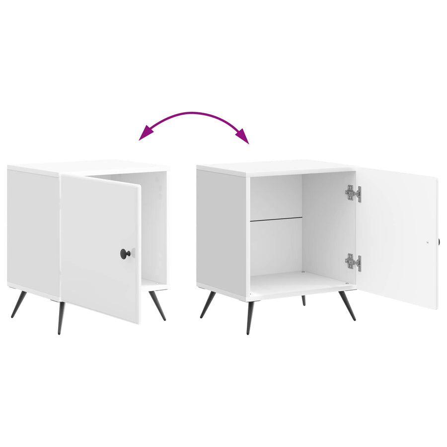 Nachtkastje 2 pcs Hoogglans Wit 43 x 34,5 x 50 cm Bewerkt hout