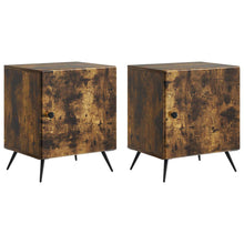 Nachtkastje 2 pcs Gerookt eiken 43 x 34,5 x 50 cm Bewerkt hout
