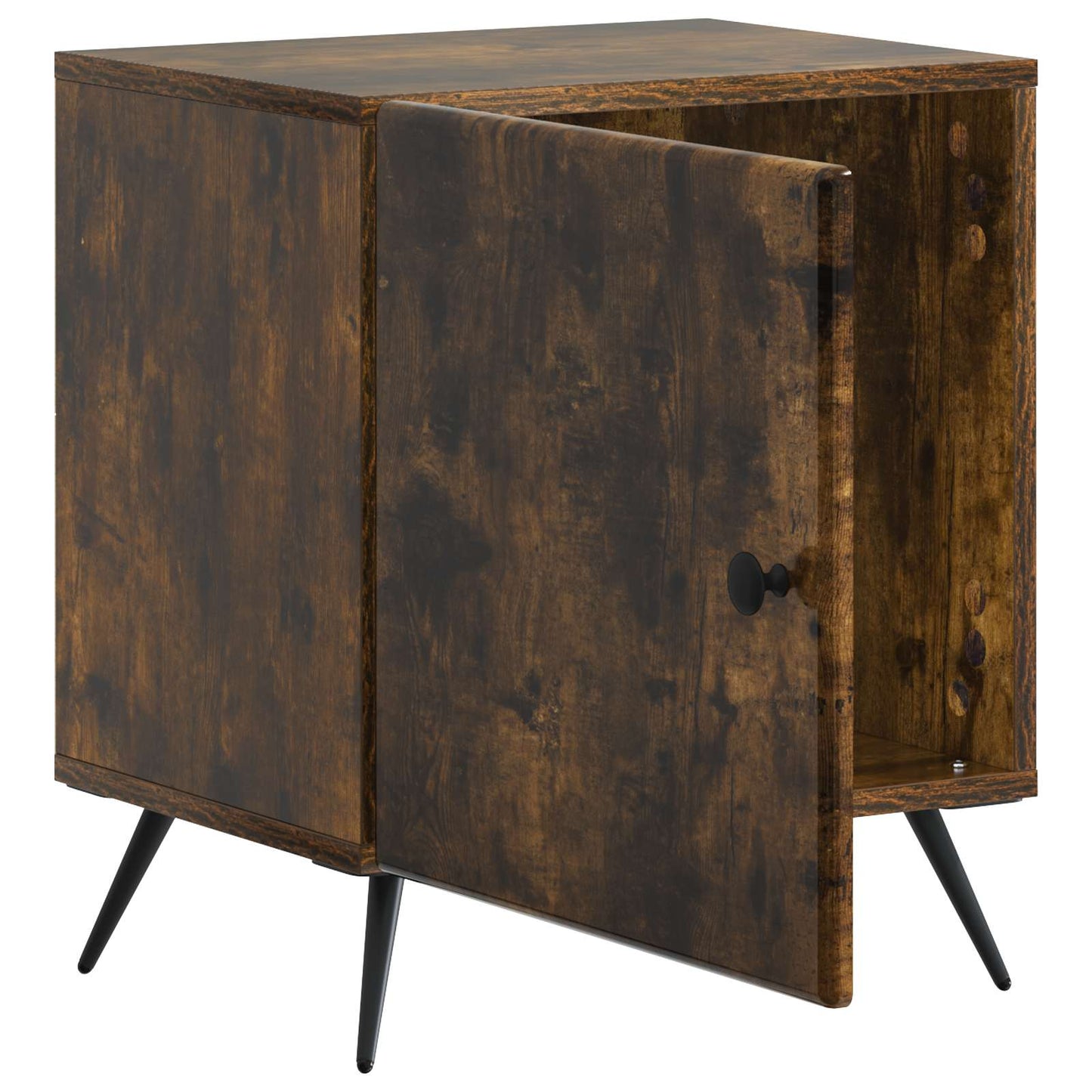 Nachtkastje 2 pcs Gerookt eiken 43 x 34,5 x 50 cm Bewerkt hout