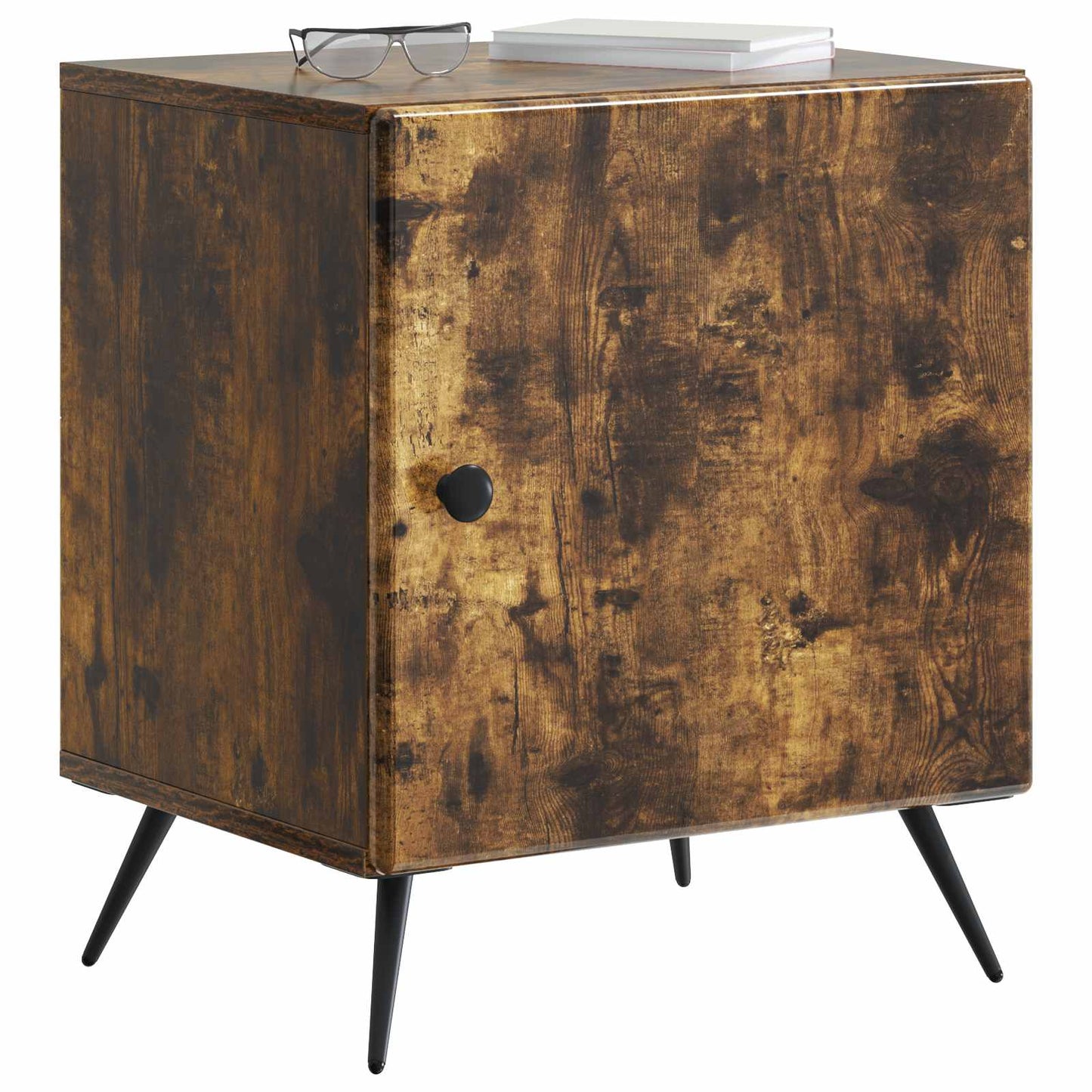 Nachtkastje 2 pcs Gerookt eiken 43 x 34,5 x 50 cm Bewerkt hout