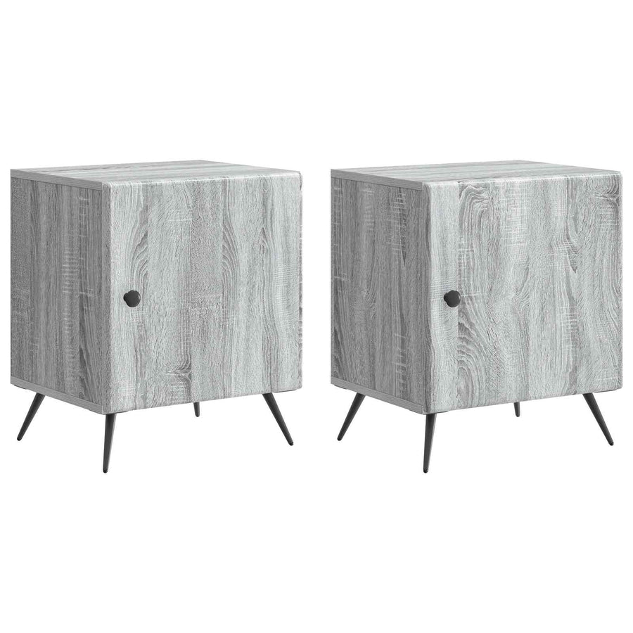 Nachtkastje 2 pcs Grijs sonoma 43 x 34,5 x 50 cm Bewerkt hout