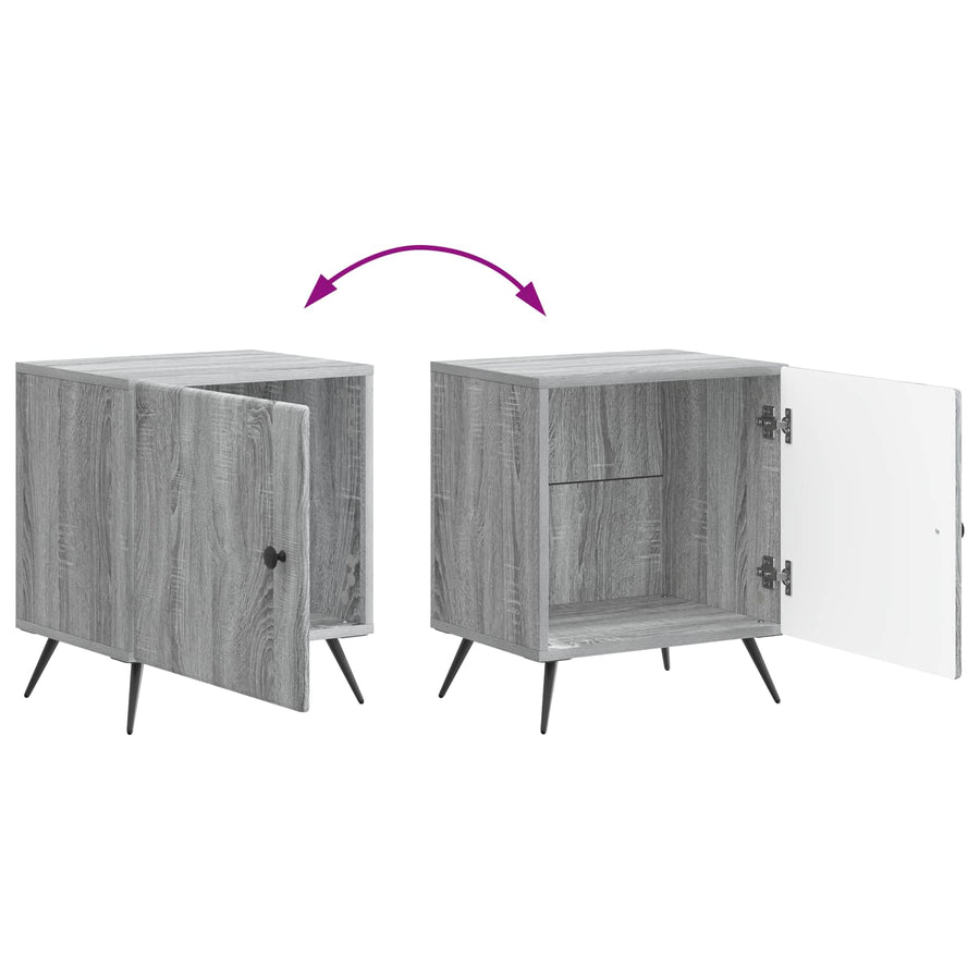 Nachtkastje 2 pcs Grijs sonoma 43 x 34,5 x 50 cm Bewerkt hout